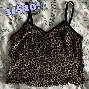 3/$20 Velour Leopard Print Crop Tank